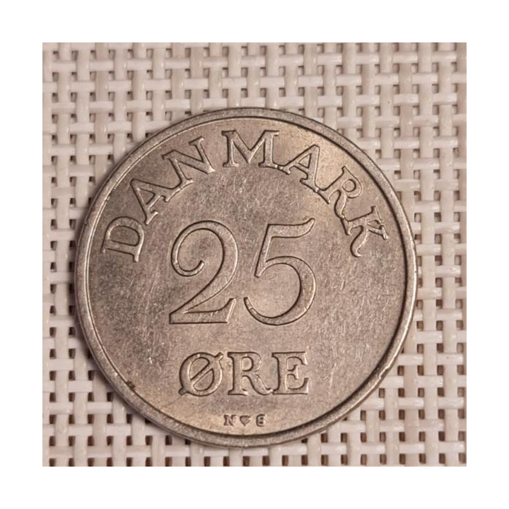 Denmark 25 Øre 1955 KM-842 VF