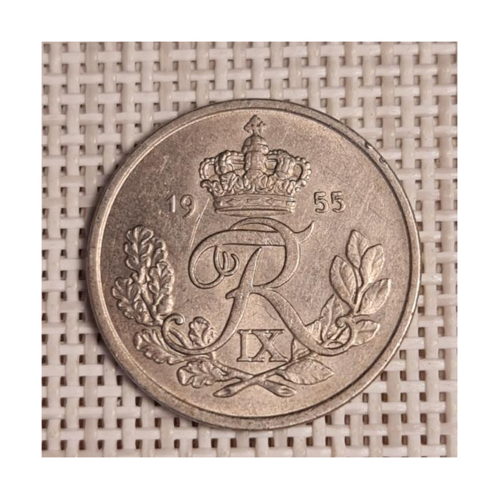 Denmark 25 Øre 1955 KM-842 VF