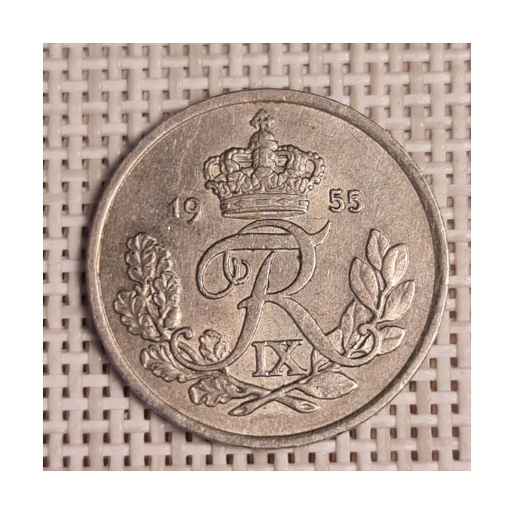 Denmark 25 Øre 1955 KM-842 VF