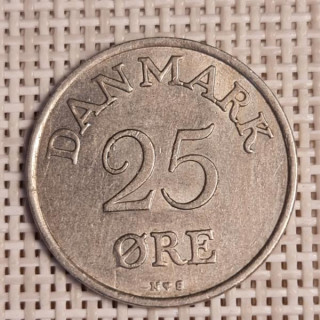 Denmark 25 Øre 1955 KM-842 VF