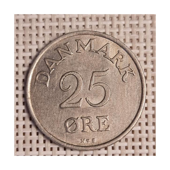 Denmark 25 Øre 1955 KM-842 VF