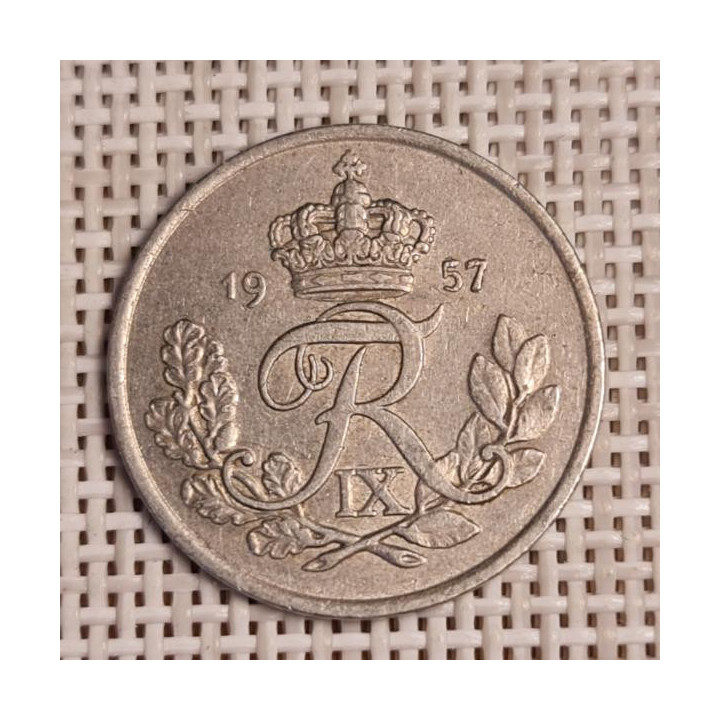Denmark 25 Øre 1957 KM-842 VF
