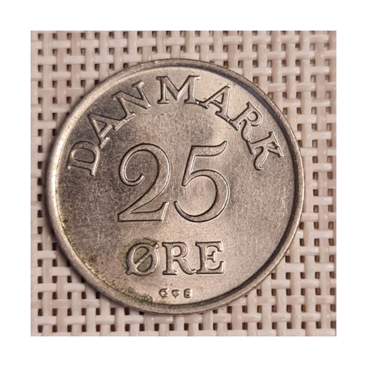 Denmark 25 Øre 1958 KM-842 VF