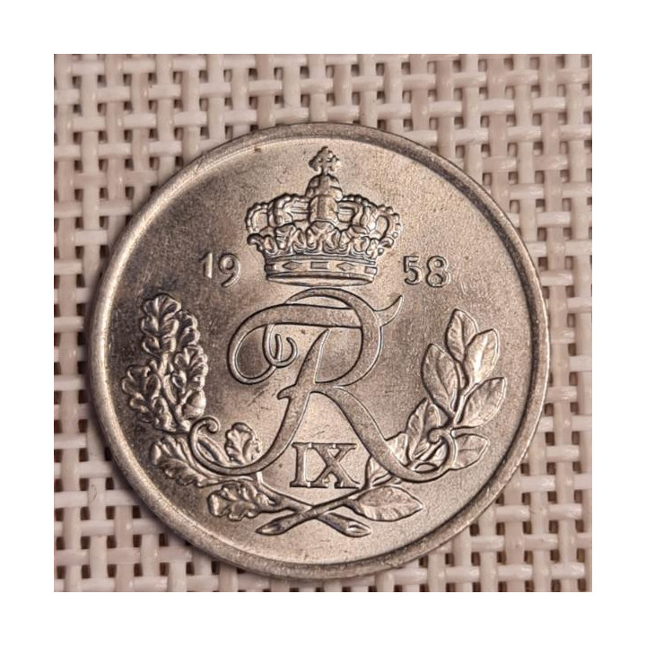 Denmark 25 Øre 1958 KM-842 VF