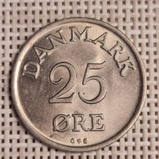 Denmark 25 Øre 1959 KM-842 VF