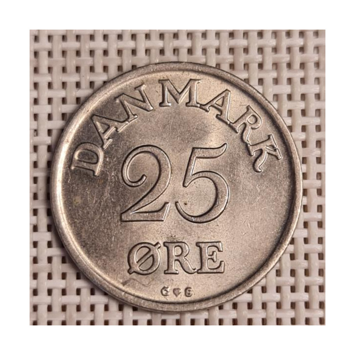 Denmark 25 Øre 1959 KM-842 VF