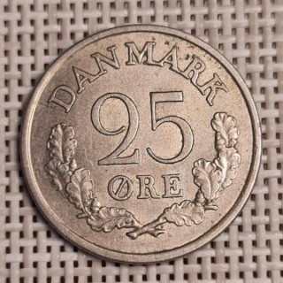 Denmark 25 Øre 1960 KM-850 VF