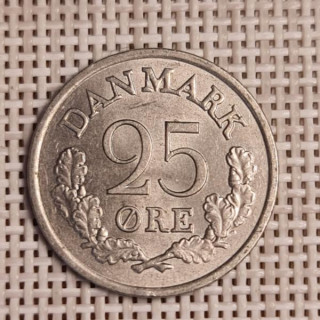 Denmark 25 Øre 1964 KM-850 VF