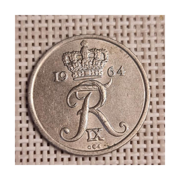 Denmark 25 Øre 1964 KM-850 VF