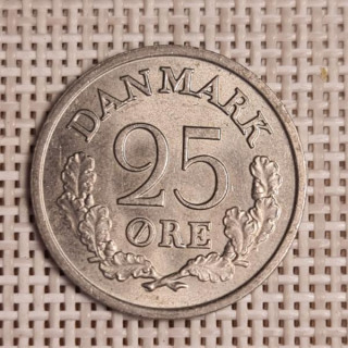Denmark 25 Øre 1966 KM-850 VF