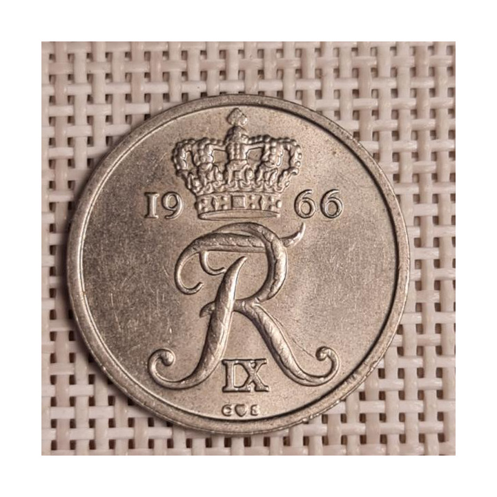 Denmark 25 Øre 1966 KM-850 VF