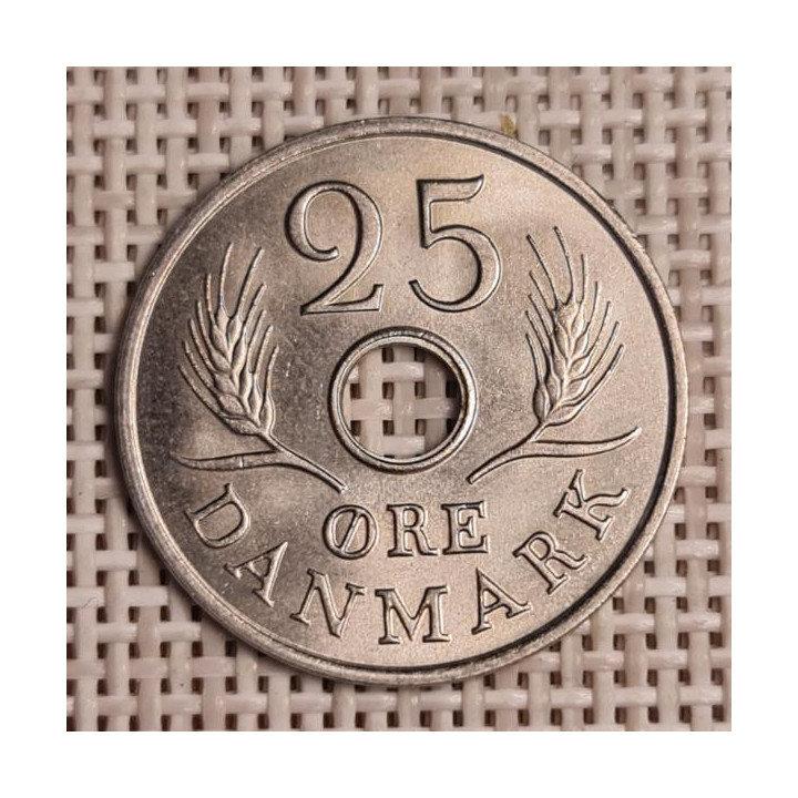 Denmark 25 Øre 1966 KM-855 VF