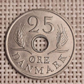 Denmark 25 Øre 1967 KM-855 VF