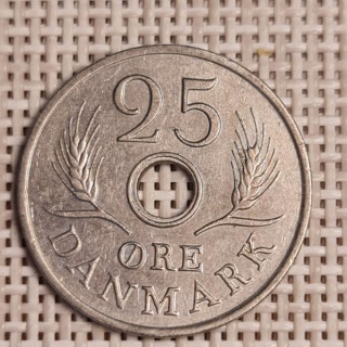 Denmark 25 Øre 1968 KM-855 VF