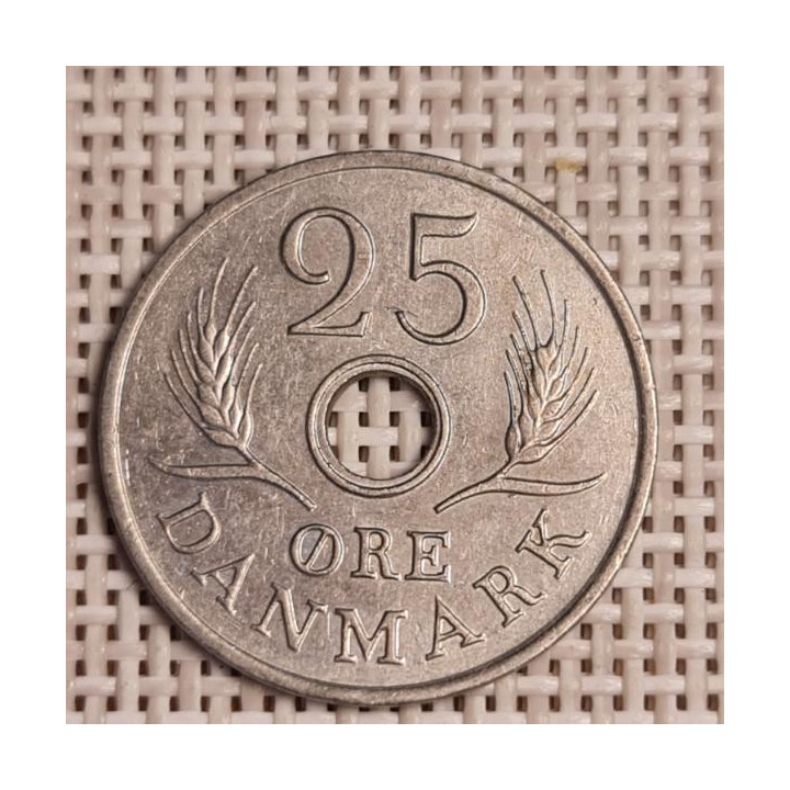Denmark 25 Øre 1968 KM-855 VF