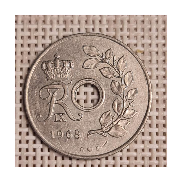 Denmark 25 Øre 1968 KM-855 VF