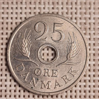 Denmark 25 Øre 1969 KM-855 VF