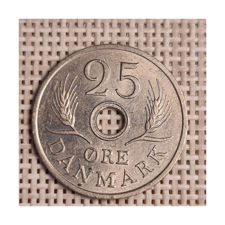 Denmark 25 Øre 1969 KM-855 VF