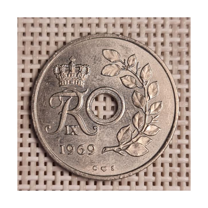Denmark 25 Øre 1969 KM-855 VF