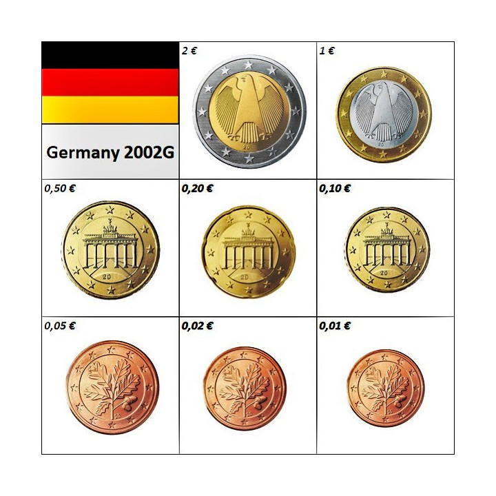 Germany Euro Set (3,88€) 2002 G UNC
