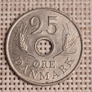Denmark 25 Øre 1970 KM-855 VF