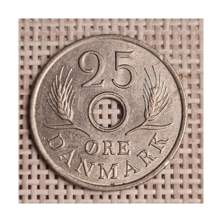 Denmark 25 Øre 1970 KM-855 VF