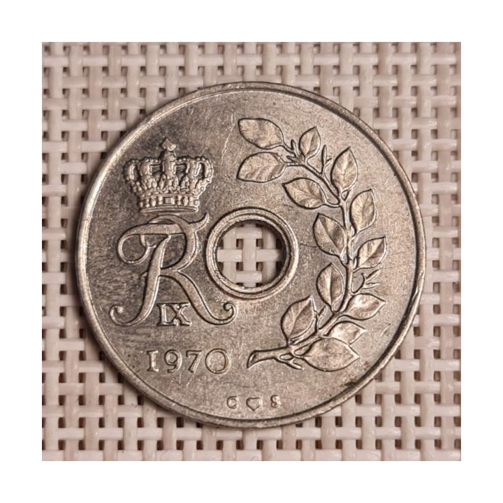 Denmark 25 Øre 1970 KM-855 VF