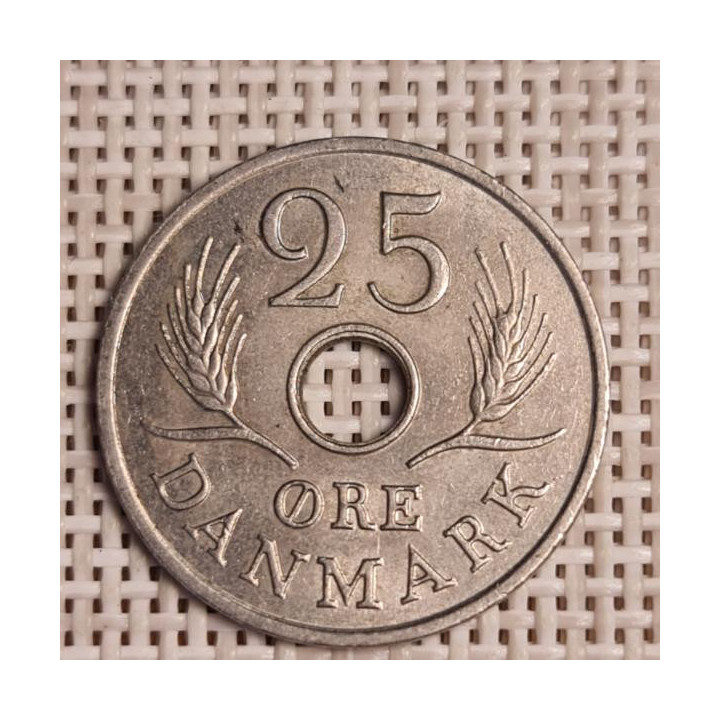 Denmark 25 Øre 1971 KM-855 VF