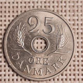 Denmark 25 Øre 1972 KM-855 VF