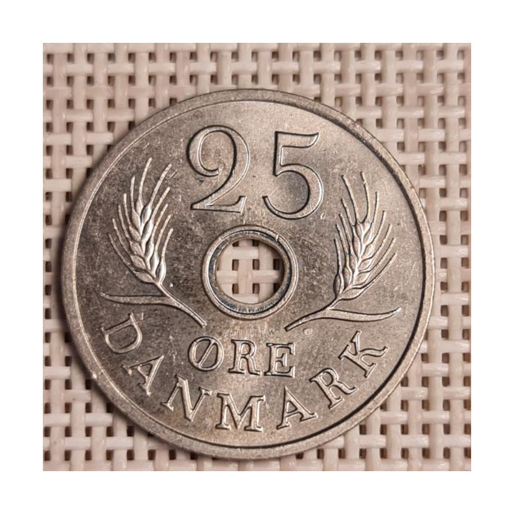 Denmark 25 Øre 1972 KM-855 VF