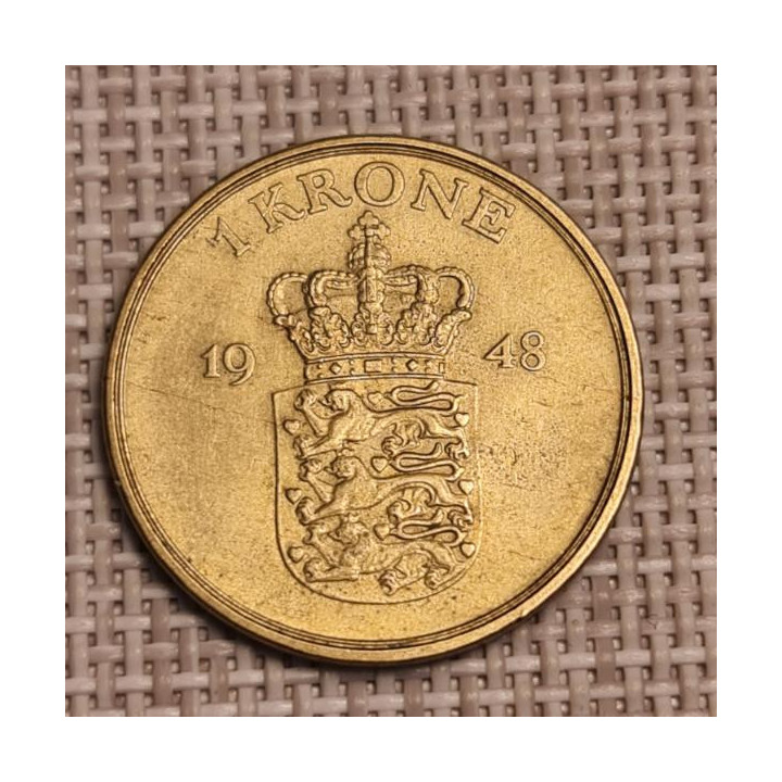 Denmark 1 Krone 1948 KM-837 VF