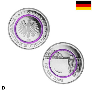 Germany 5 Euro 2021 D "Polar Zone" UNC
