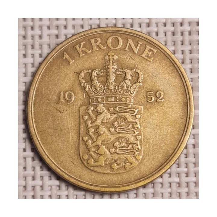 Denmark 1 Krone 1952 KM-837 VF