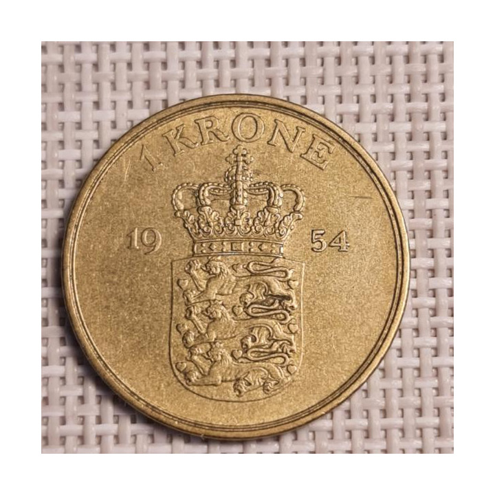 Denmark 1 Krone 1954 KM-837 VF