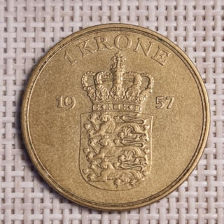 Denmark 1 Krone 1957 KM-837 VF