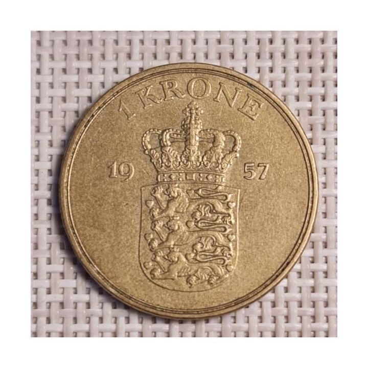 Denmark 1 Krone 1957 KM-837 VF