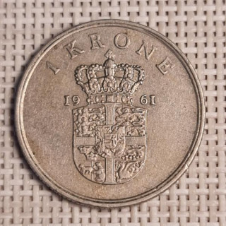 Denmark 1 Krone 1961 KM-851 VF
