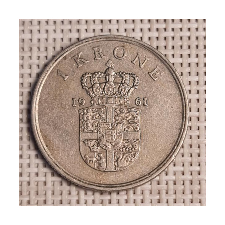 Denmark 1 Krone 1961 KM-851 VF