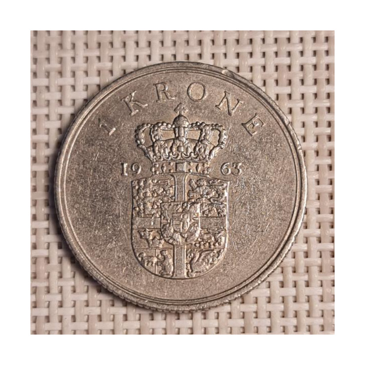 Denmark 1 Krone 1963 KM-851 VF