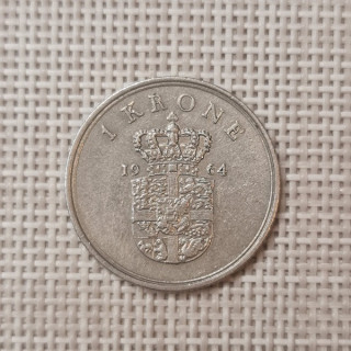 Denmark 1 Krone 1964 KM-851 VF