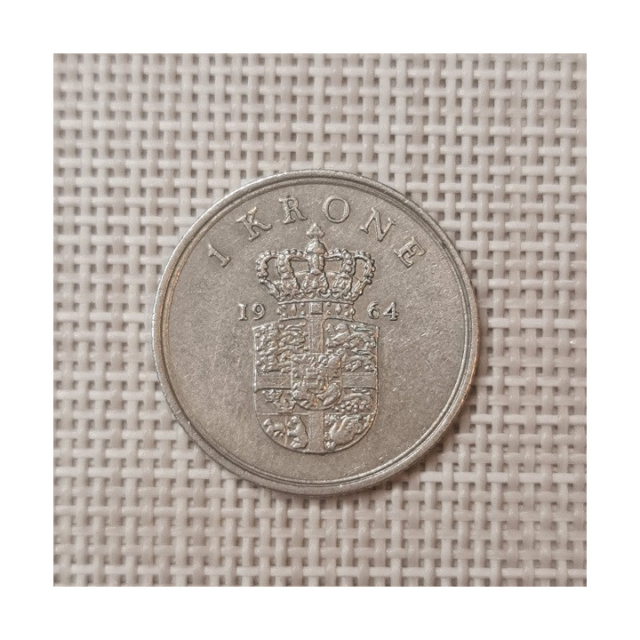 Denmark 1 Krone 1964 KM-851 VF
