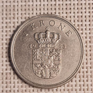 Denmark 1 Krone 1965 KM-851 VF