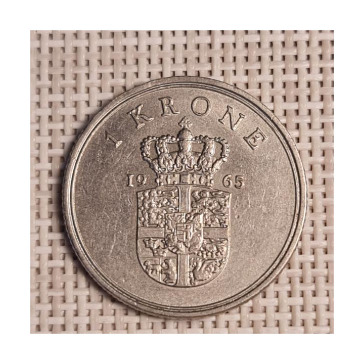 Denmark 1 Krone 1965 KM-851 VF