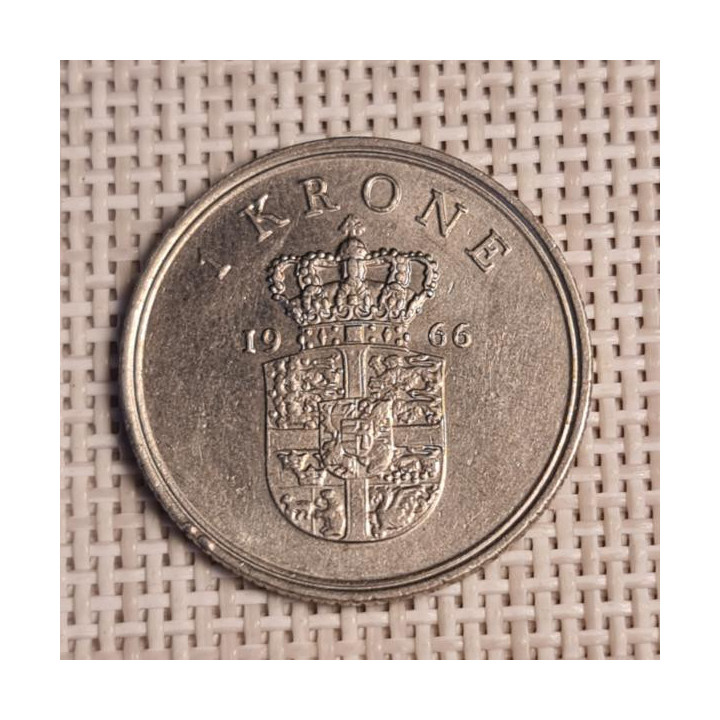 Denmark 1 Krone 1966 KM-851 VF