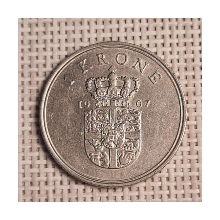 Denmark 1 Krone 1967 KM-851 VF