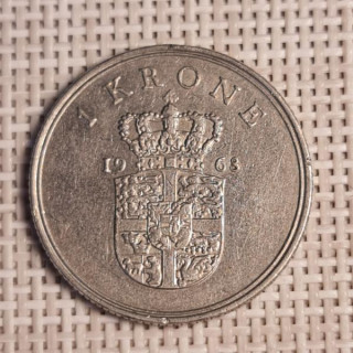 Denmark 1 Krone 1968 KM-851 VF