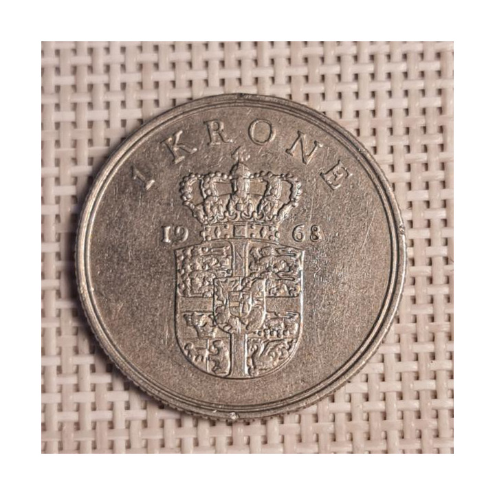 Denmark 1 Krone 1968 KM-851 VF