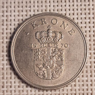 Denmark 1 Krone 1970 KM-851 VF