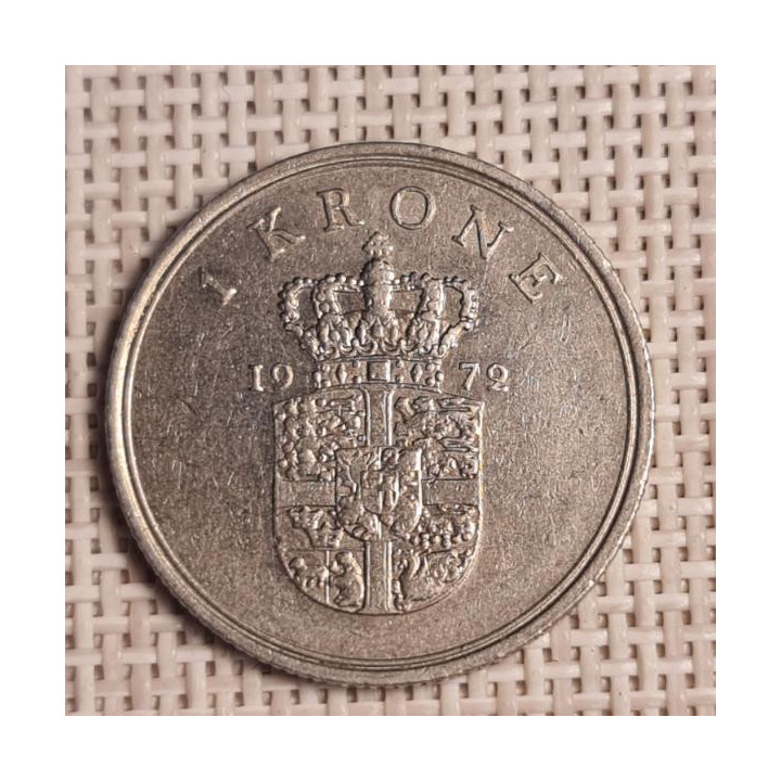 Denmark 1 Krone 1972 KM-851 VF