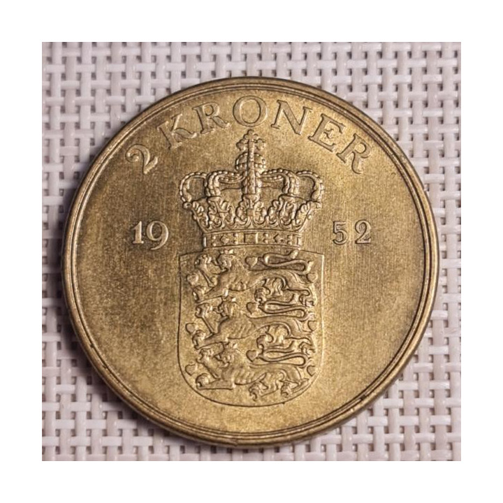 Denmark 2 Kroner 1952 KM-838 VF